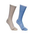 Oatmilk-Cream-Storm Blue - Back - Trespass Unisex Adult Heathan Socks (Pack of 3)