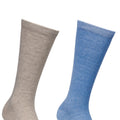 Oatmilk-Cream-Storm Blue - Side - Trespass Unisex Adult Heathan Socks (Pack of 3)