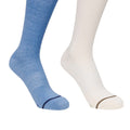 Oatmilk-Cream-Storm Blue - Lifestyle - Trespass Unisex Adult Heathan Socks (Pack of 3)