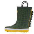 Green-Yellow - Side - Trespass Childrens-Kids Crocodile Wellington Boots