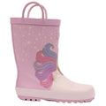 Purple-Beige - Lifestyle - Trespass Childrens-Kids Character Unicorn Wellington Boots