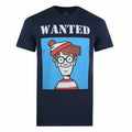Navy - Front - Wheres Wally? Mens Wanted T-Shirt
