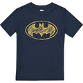 Navy - Front - Batman Boys Scratch Logo T-Shirt