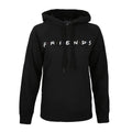 Black-White - Front - Friends Womens-Ladies Logo Hoodie