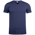 Dark Navy - Front - Clique Unisex Adult Basic Knitted V Neck T-Shirt