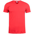 Red - Front - Clique Unisex Adult Basic Knitted V Neck T-Shirt