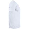 White - Side - Clique Unisex Adult Basic Knitted V Neck T-Shirt