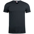 Black - Front - Clique Unisex Adult Basic Knitted V Neck T-Shirt