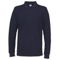 Navy - Front - Cottover Mens Pique Long-Sleeved T-Shirt