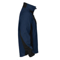 Navy - Side - Projob Mens Soft Shell Jacket