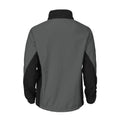 Grey - Back - Projob Mens Soft Shell Jacket