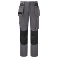 Grey - Front - Projob Mens 5530 Contrast Panel Cargo Trousers