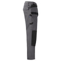 Grey - Side - Projob Mens 5530 Contrast Panel Cargo Trousers