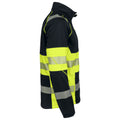 Yellow-Black - Side - Projob Mens High-Vis Soft Shell Jacket