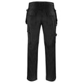 Black - Back - Projob Mens Stretch Plain Cargo Trousers