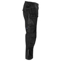 Black - Side - Projob Mens Stretch Plain Cargo Trousers