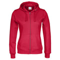 Red - Front - Cottover Womens-Ladies Full Zip Hoodie