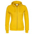 Yellow - Front - Cottover Womens-Ladies Full Zip Hoodie