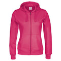 Dark Cerise - Front - Cottover Womens-Ladies Full Zip Hoodie