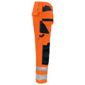 Orange-Black - Side - Projob Mens High-Vis Trousers