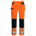 Orange-Black - Front - Projob Mens High-Vis Trousers