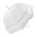 Ivory - Front - X-Brella Womens-Ladies Double Frill Wedding Umbrella Stick