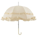 Ivory - Back - X-Brella Womens-Ladies Double Frill Wedding Umbrella Stick