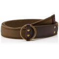 Olive - Front - Hackett Mens London Washed Leather Canvas Belt