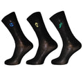 Black - Front - Pandastick Mens Bamboo Socks (Pack Of 3)