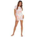 Coral - Back - Slumber Party Womens-Ladies Tie Dye Pyjama Set