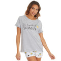 Grey - Side - Slumber Party Womens-Ladies Gin-dependant Woman Short Pyjamas