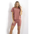 Pink - Back - Brave Soul Womens-Ladies Manifest Your Dreams Short Loungewear Set