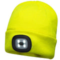 Neon Yellow - Front - Storm Ridge Childrens-Kids LED Beanie