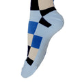 Blue - Side - Hackett Mens Quad Block Crew Socks