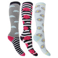 Rose-Daisy-Umbrella - Front - Womens-Ladies Hyperwarm Long Welly Socks (3 Pairs)