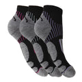 BLACK-GREY - Front - Womens-Ladies Cycling Socks (3 Pairs)