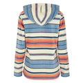 Ecru - Back - Weird Fish Womens-Ladies Lana Stripe Microfleece Quarter Zip Hoodie