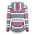 Light Cream - Back - Weird Fish Womens-Ladies Lana Stripe Microfleece Quarter Zip Hoodie