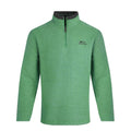 Dark Green - Front - Weird Fish Mens Newark Grid Eco Friendly Quarter Zip Fleece Top