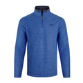 Blue - Front - Weird Fish Mens Newark Grid Eco Friendly Quarter Zip Fleece Top