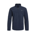 Navy - Front - Weird Fish Mens Errill Textured Eco Friendly Quarter Zip Fleece Top