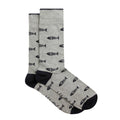 Grey - Side - Weird Fish Mens Ronan Bone Socks (Pack of 3)