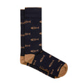 Navy - Back - Weird Fish Mens Ronan Bone Socks (Pack of 3)