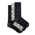 Grey - Front - Weird Fish Mens Ronan Bone Socks (Pack of 3)