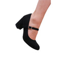 Black - Back - Where's That From Womens-Ladies Araceli Extra Wide Block Heel Mary Janes