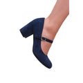 Navy - Back - Where's That From Womens-Ladies Araceli Extra Wide Block Heel Mary Janes