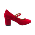 Red - Front - Where's That From Womens-Ladies Araceli Extra Wide Block Heel Mary Janes