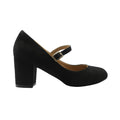 Black - Front - Where's That From Womens-Ladies Araceli Extra Wide Block Heel Mary Janes