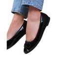 Black - Back - Where's That From Womens-Ladies Bexley Patent Faux Leather Slip-on Flat Pumps