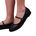 Black - Back - Where's That From Womens-Ladies Josie Straps Wide Ballerina Flats